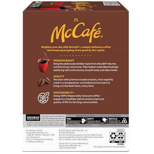 McCafe Premium Medium Roast K-Cup Coffee Pods, Premium Roast, 84 Count