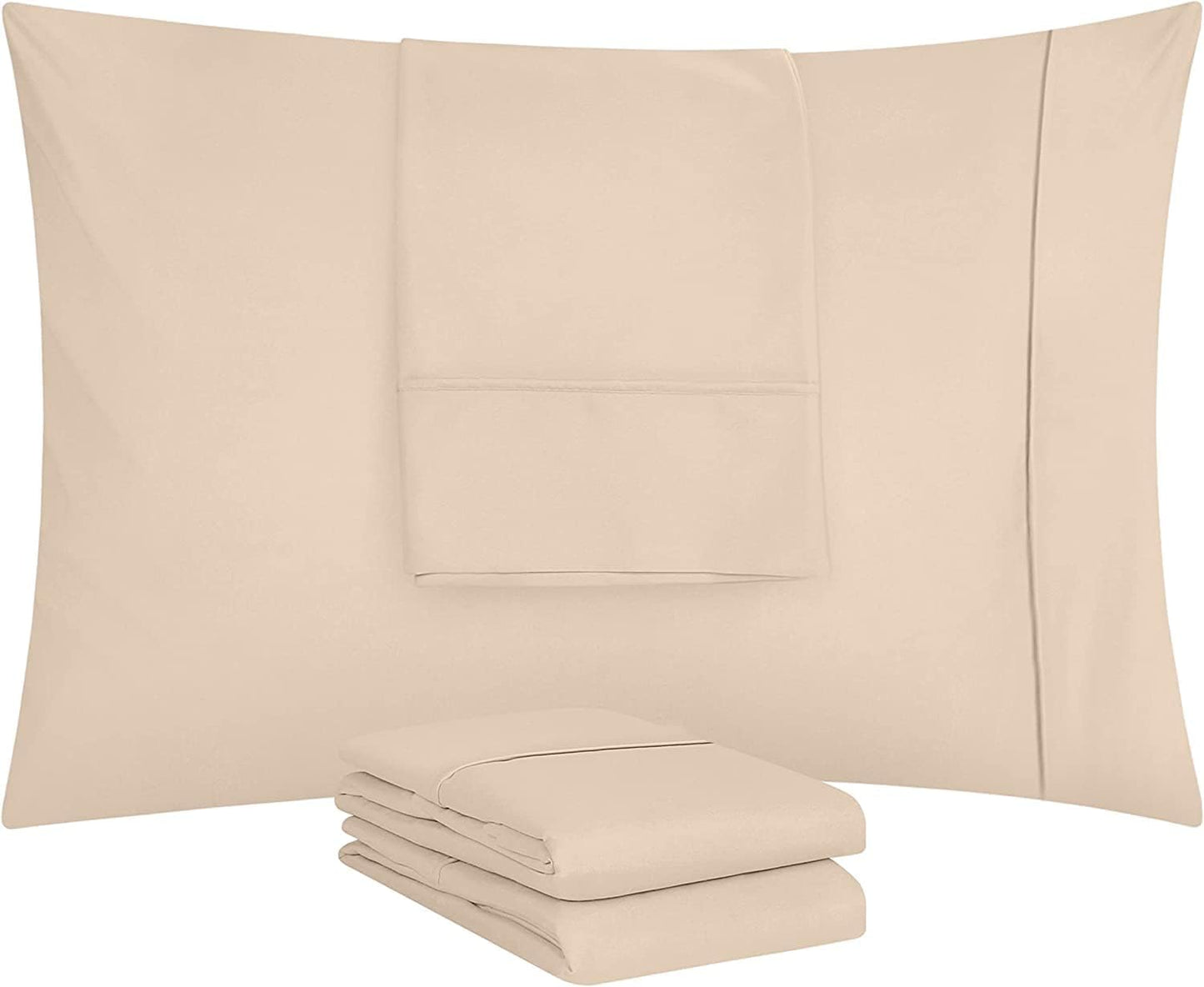 Taies d'oreiller Queen Utopia Bedding - Paquet de 4 - Fermeture à enveloppe - Tissu en microfibre brossé doux - Housses d'oreiller résistantes au rétrécissement et à la décoloration - Taille Queen 20 X 30 pouces (Queen, Gris) 