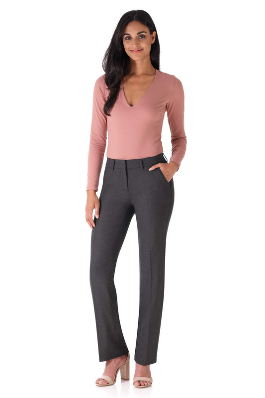 Rekucci Women's Smart Stretch Desk to Dinner Straight Leg Pant w/Zipper Closure