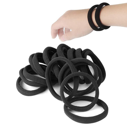 120 Pieces Black Hair Ties for Thick and Curly Hair Ponytail Holders Hair Elastic Band(4mm)