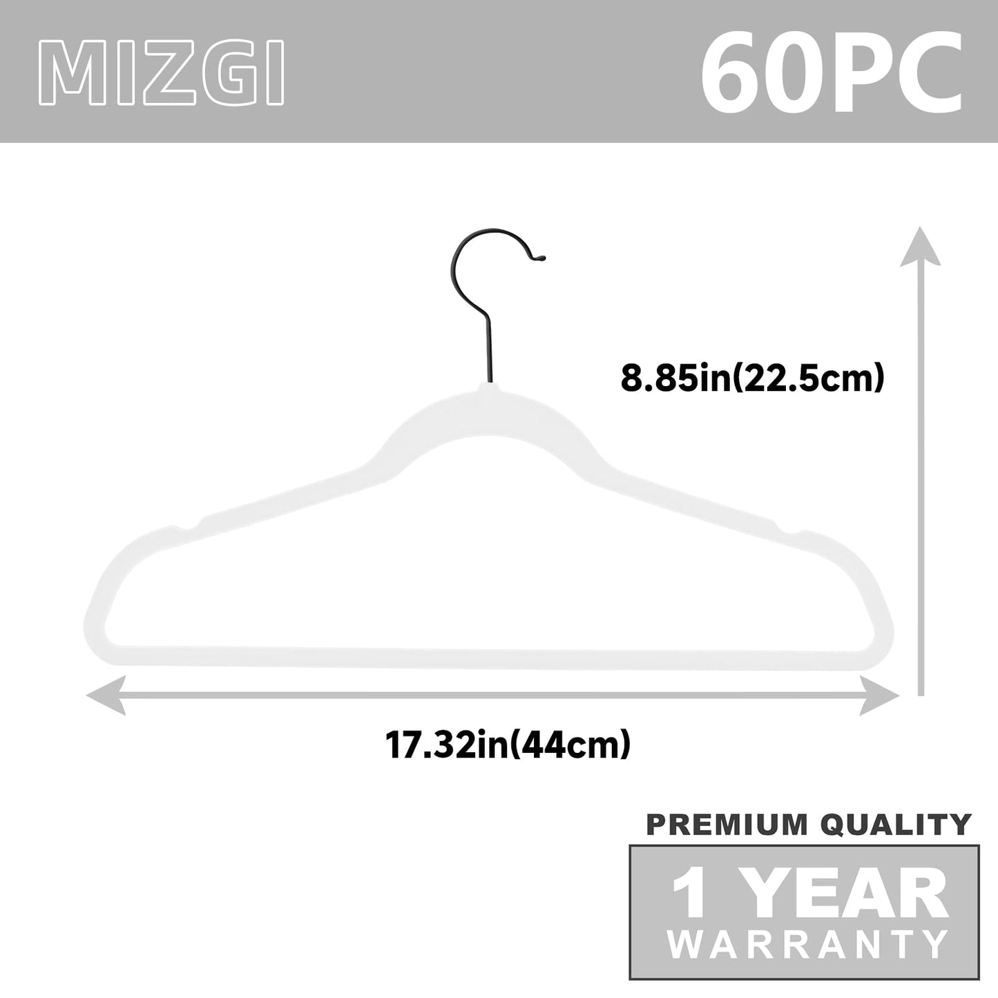 MIZGI Premium Velvet Hangers (30 Pack) Heavy Duty- Non Slip - Velvet Suit Hangers Black - Copper/Rose Gold Hooks,Space Saving Clothes Hangers (Black)