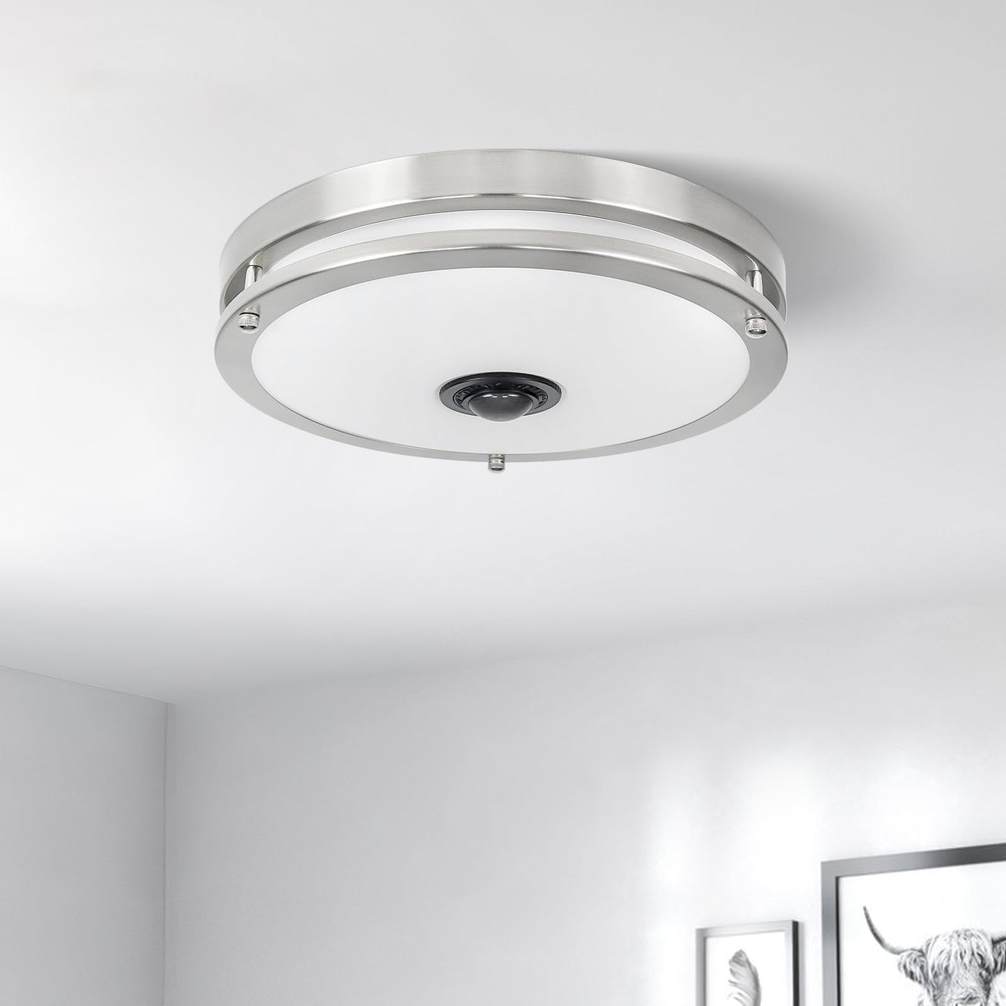Motion Sensor LED Ceiling Light – Adjustable Color Temp, Outdoor Flush Mount
