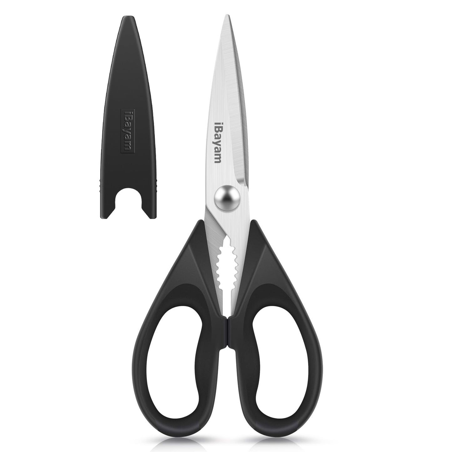 iBayam Kitchen Scissors All Purpose Heavy Duty, Kitchen Cooking Utensils Set, Cooking Gadgets Meat Poultry Shear Dishwasher Safe Food Cooking Scissors Stainless Steel Utility Scissors, Kitchen Gifts