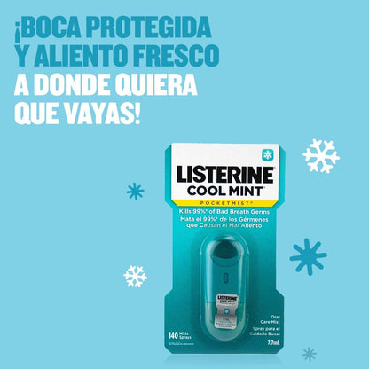 Listerine Freshburst Pocketmist Breath Spray – Sugar-Free, Non-Aerosol, Spearmint, 6-Pack