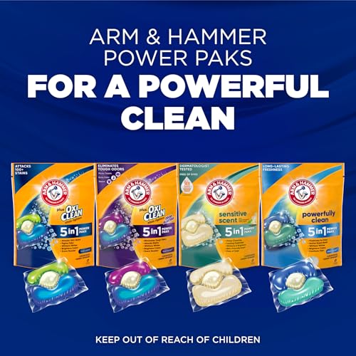 Arm & Hammer Clean Burst 5-in-1 Laundry Detergent Power Paks, High Efficieny (HE), 42 Count