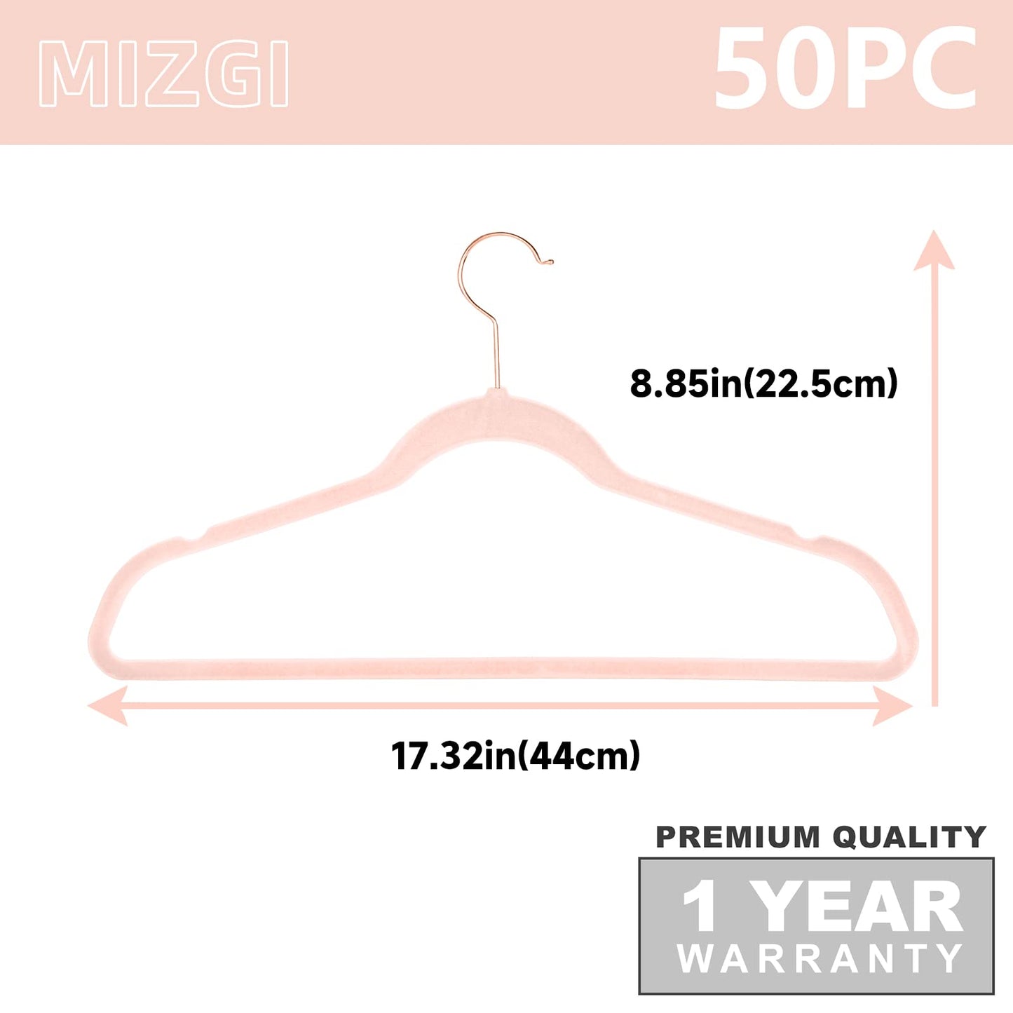 MIZGI Premium Velvet Hangers (30 Pack) Heavy Duty- Non Slip - Velvet Suit Hangers Black - Copper/Rose Gold Hooks,Space Saving Clothes Hangers (Black)