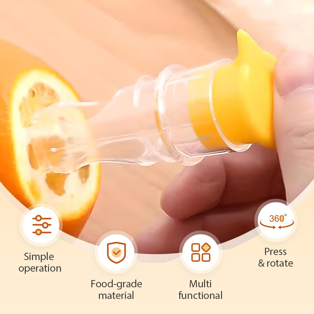 Lemon Squeezer,2025 New Screw-Top Lemon Squeezer Manual Lemon Juicer with Built-In Filter Orange Citrus Press, Spout for Cocktails Drinks Easy to Use (yellow+green2pcs)