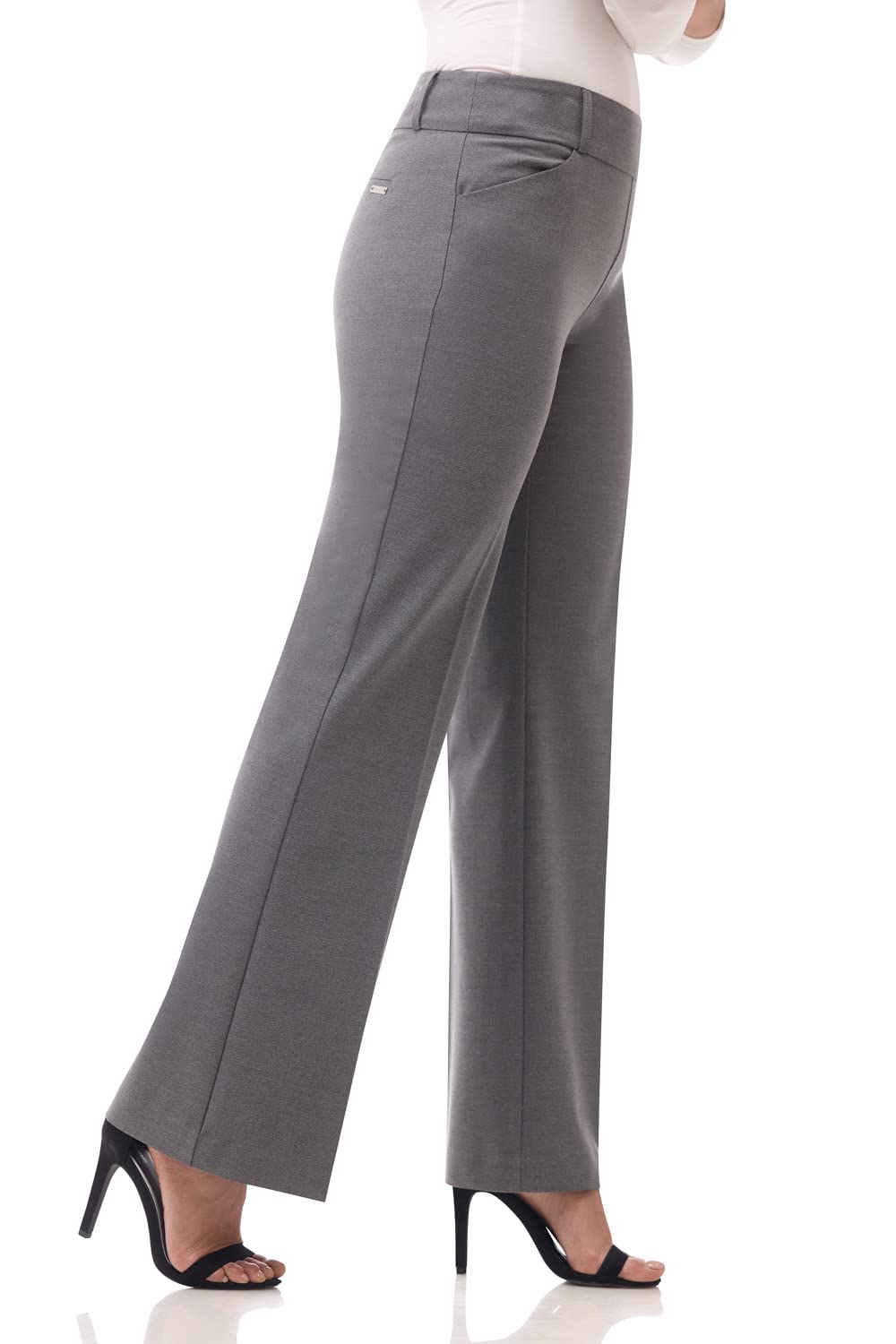 Pantalon à enfiler à jambe large Smart Stretch pour femme de Rekucci, du bureau au dîner 