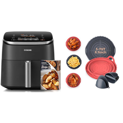 COSORI 6-Qt Air Fryer TurboBlaze – 9-in-1 Compact Oven, 90–450°F, Fast Turbo Mode, Grey, Low Oil Cooking, Roast, Bake, Reheat