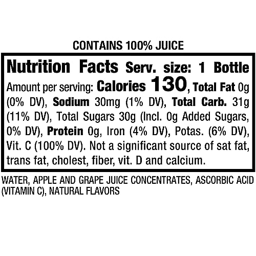 Mott's 100 % Original Apfelsaft, 8-fl-oz-Flaschen, 24 Stück (4 Packungen mit 6 Stück), 2 Portionen Obst, 100 % Fruchtsaft, glutenfrei, koffeinfrei, koscher, enthält keine künstlichen Farbstoffe oder Süßstoffe 