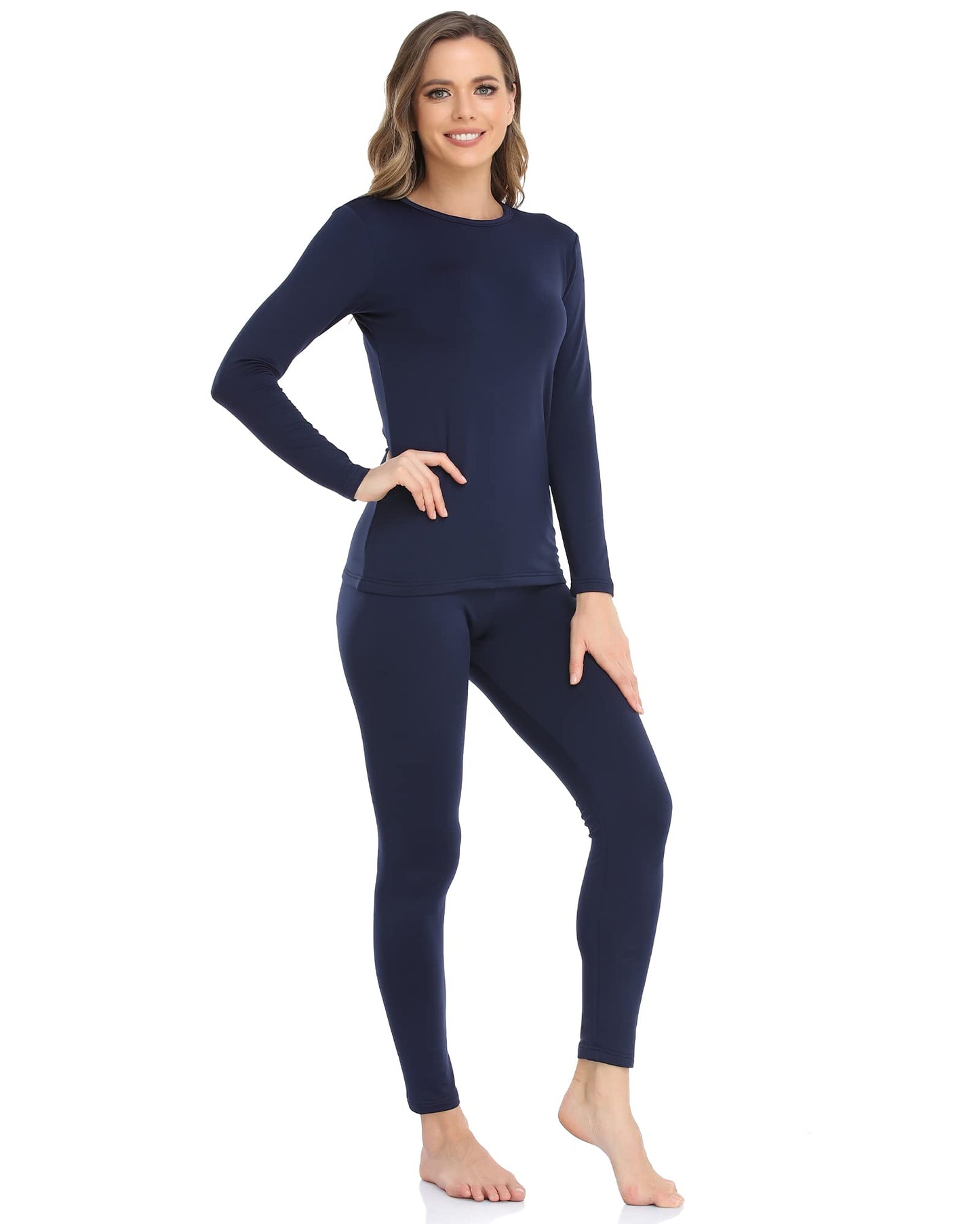 Sous-vêtements thermiques WEERTI pour femmes, caleçons longs avec doublure en polaire, couche de base pour femmes par temps froid, haut et bas 