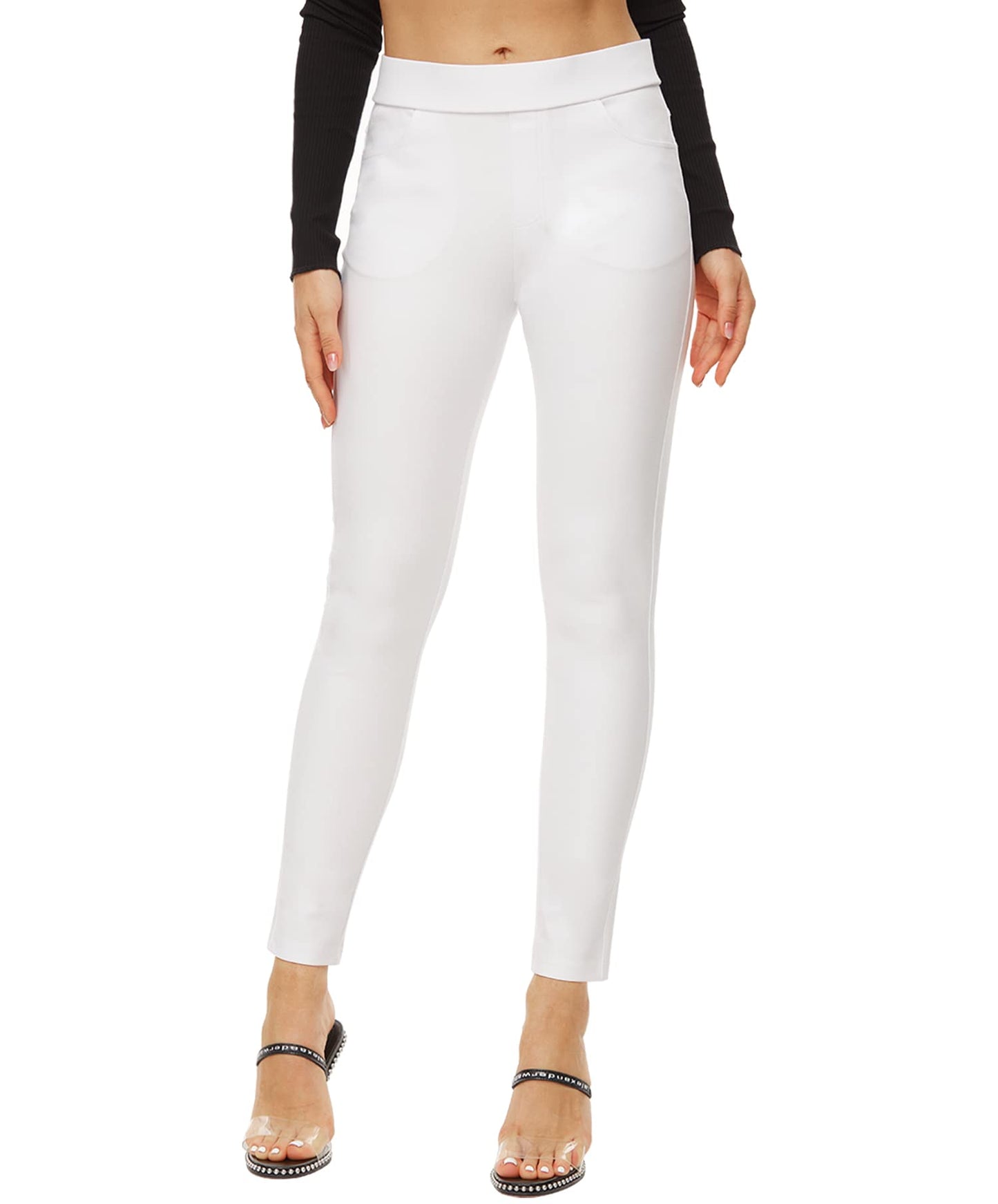 Pantalon habillé Ginasy pour femme, pantalon d'affaires décontracté, extensible, à enfiler, pour le travail, le bureau, leggings habillés, pantalon skinny avec poches 