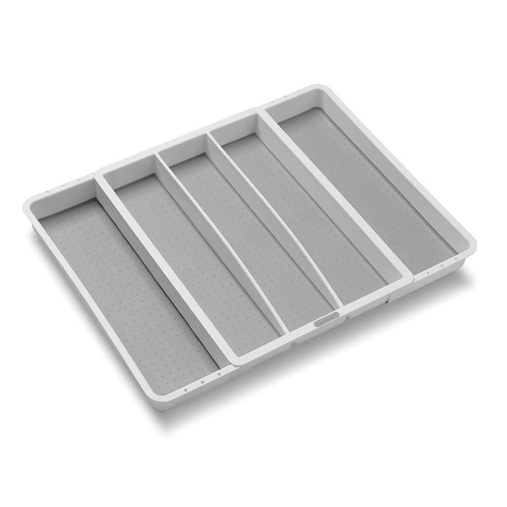 madesmart Classic Large Utensil Tray Soft Grip, Non-Slip Kitchen Drawer, Multi-Purpose Home Organization, BPA Free, Granite