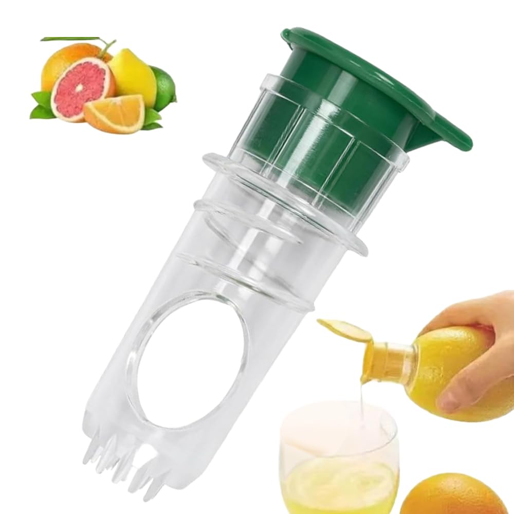 Lemon Squeezer,2025 New Screw-Top Lemon Squeezer Manual Lemon Juicer with Built-In Filter Orange Citrus Press, Spout for Cocktails Drinks Easy to Use (yellow+green2pcs)