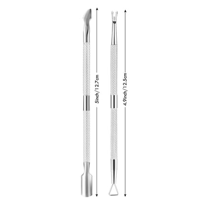 Cuticle Trimmer & Pusher – Professional Stainless Steel Manicure/Pedicure Tool for Nails