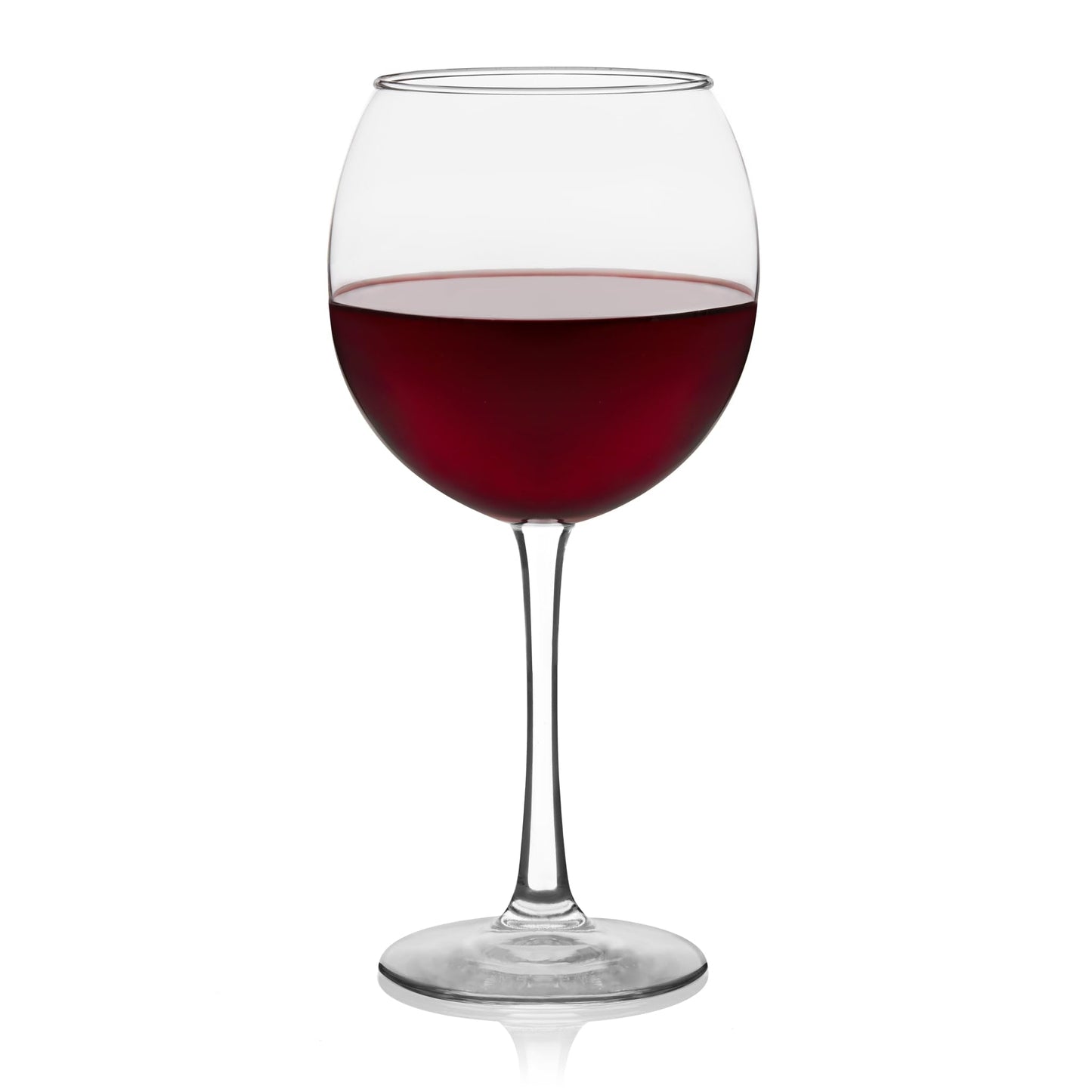 Libbey Vina Red Balloon Weingläser, 18,25 oz, elegantes großes Rotweinglas-Set mit 6 Stück, Weingläser mit langem Stiel aus Glas für Hochzeiten, Geburtstage und mehr 