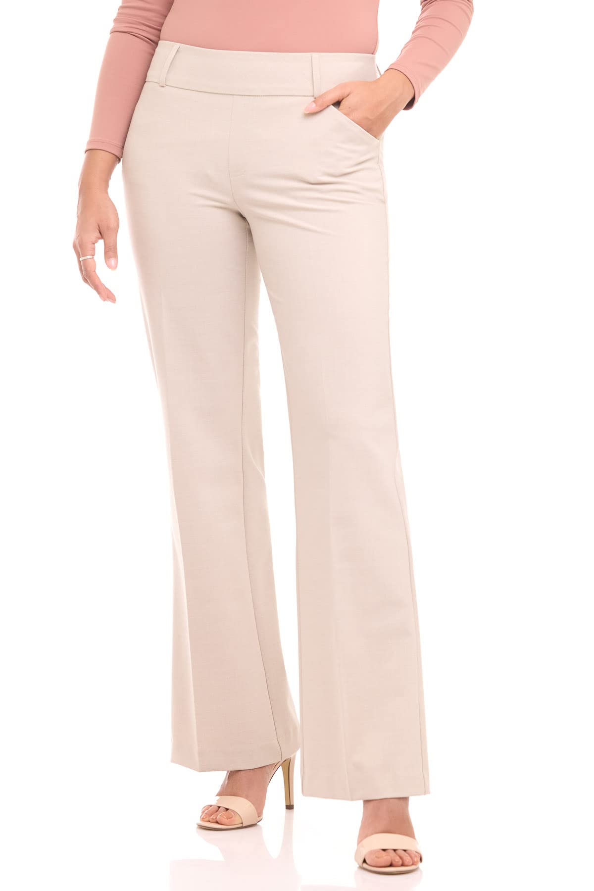 Pantalon à enfiler à jambe large Smart Stretch pour femme de Rekucci, du bureau au dîner 