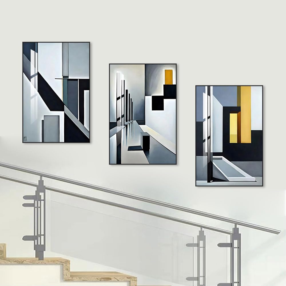 Framed Wall Art Set of 3 Bright Posters & Prints, Modern Abstract Aesthetic Pictures Decor For living room Bedroom Kitchen Office. Wall Art Decor Are Great Gifts Choice (16" X 24" X 3 pieces)