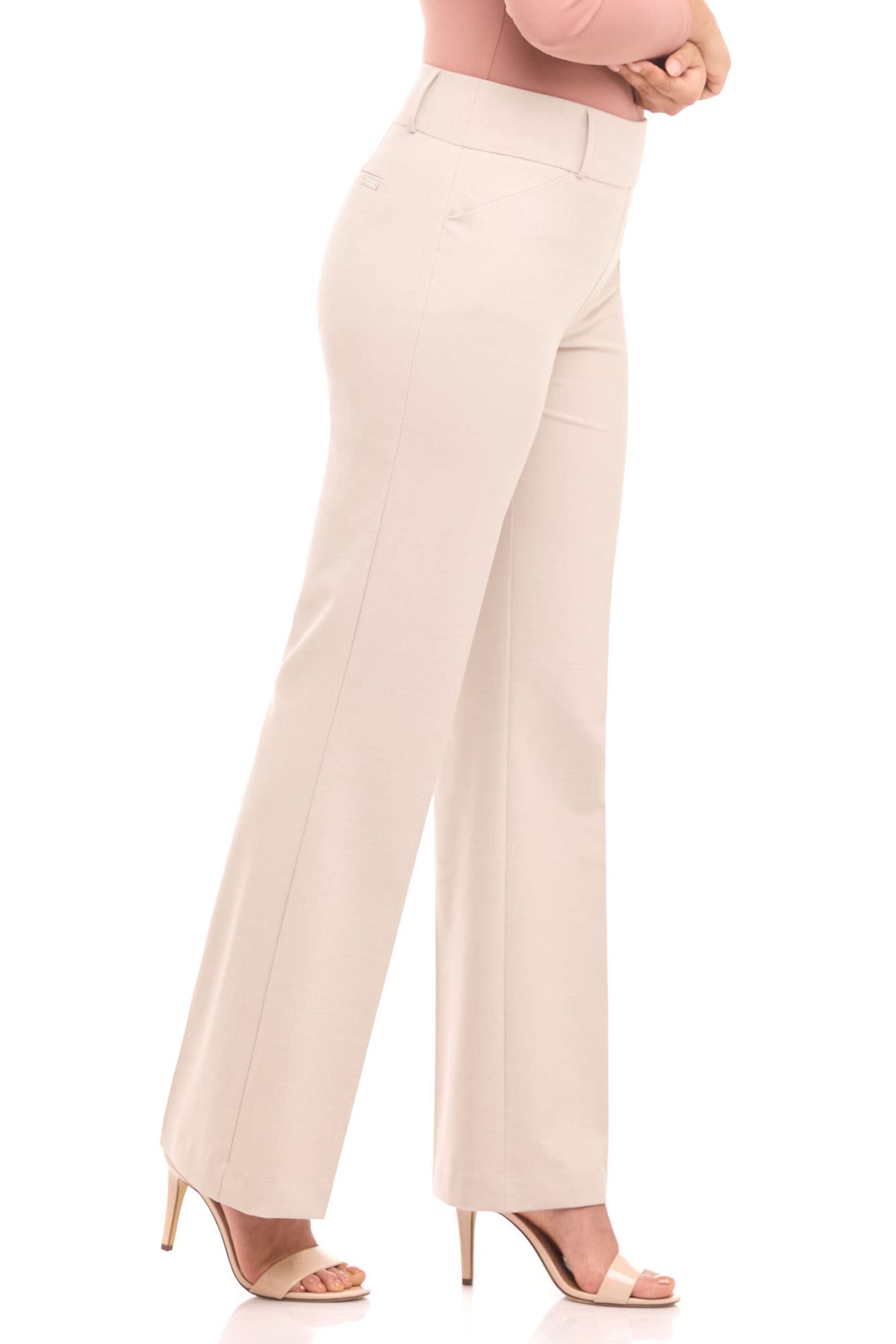 Rekucci Women's Smart Stretch Desk to Dinner Wide Leg Pull-On Pant