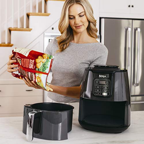 Ninja Air Fryer, Roast, Bake, Air Fry, Roast, Broil, Reheats, & Dehydrates, 4-in-1, Fries, Frozen Food, Veggies, and Juicy Meat, Less Oil, Easy Meals, Healthy Meals, Compact, 4 QT, Grey, AF101