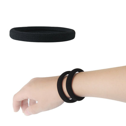 120 Pieces Black Hair Ties for Thick and Curly Hair Ponytail Holders Hair Elastic Band(4mm)