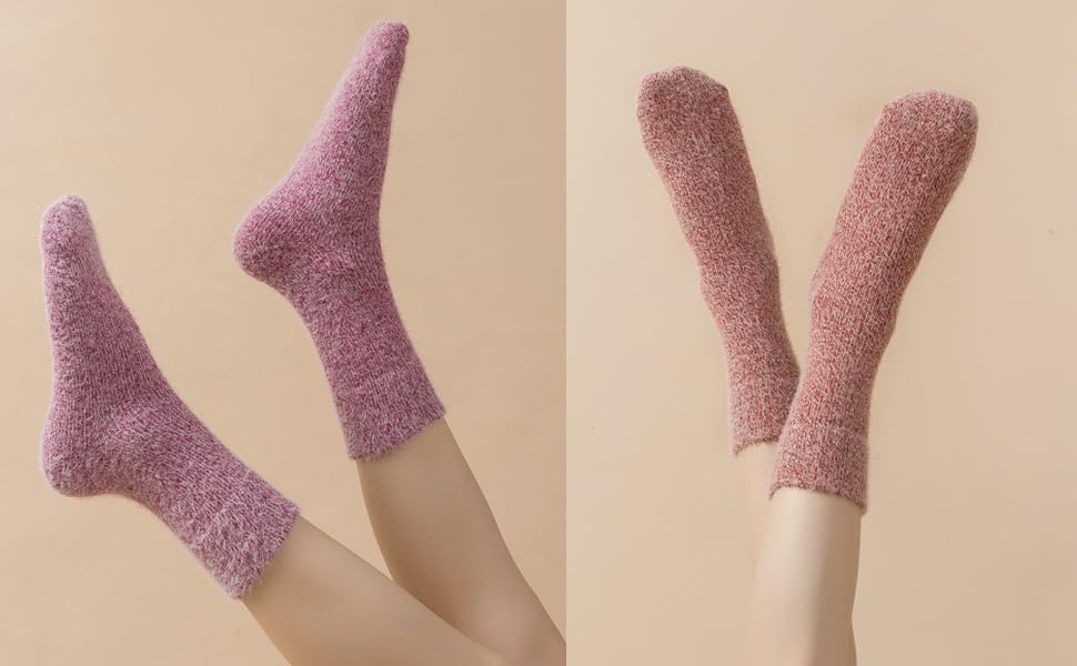 5 Pairs Fuzzy Soft Cozy Comfortable Socks for Women, Casual Sleep Comfy Socks, Perfect Warm Winter Gifts for Women