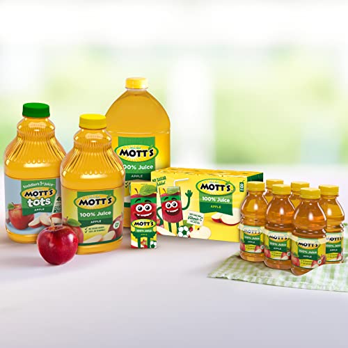 Mott's 100 % Original Apfelsaft, 8-fl-oz-Flaschen, 24 Stück (4 Packungen mit 6 Stück), 2 Portionen Obst, 100 % Fruchtsaft, glutenfrei, koffeinfrei, koscher, enthält keine künstlichen Farbstoffe oder Süßstoffe 