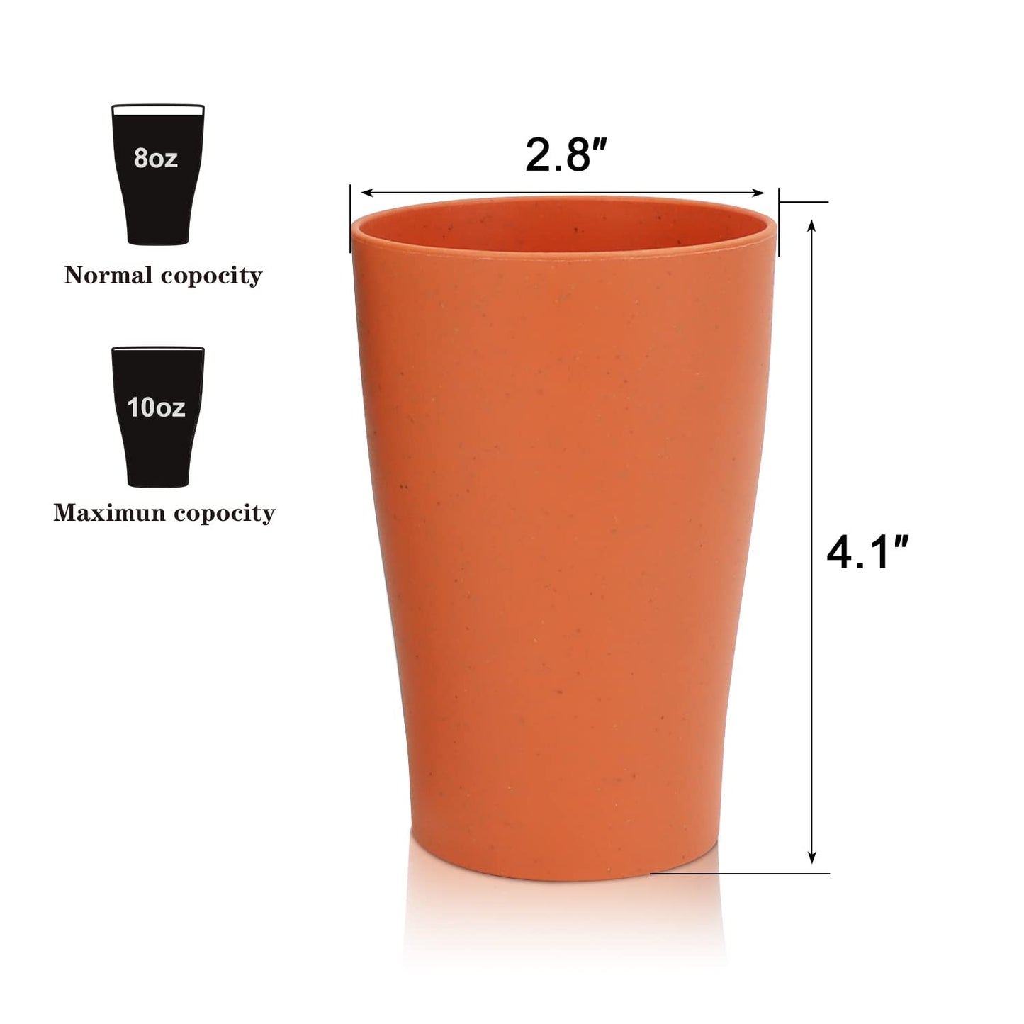 Homienly Wheat Straw Cups Plastic Cups Unbreakable Drinking Cup Reusable Dishwasher Safe Water Glasses Plastic Stackable Water Tumblers in Multi color(20 OZ 8 PCS)