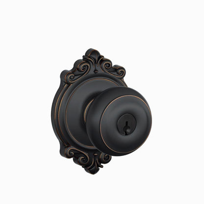 Schlage F51A GEO-625-CAM Georgian Knob with Camelot Trim – Bright Chrome