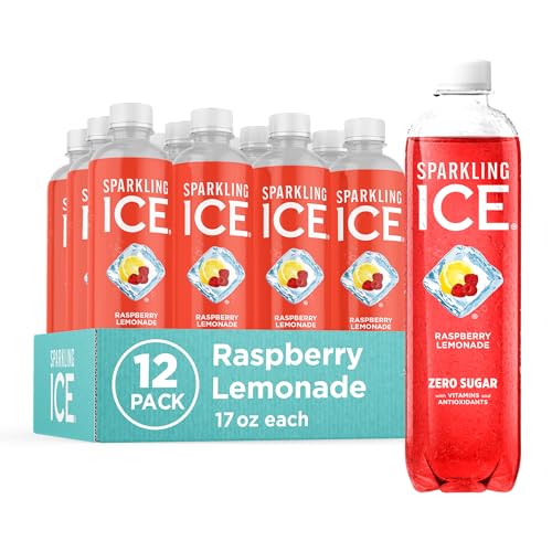 Sparkling Ice, eau pétillante à la cerise noire, eau aromatisée sans sucre, avec vitamines et antioxydants, boisson à faible teneur en calories, bouteilles de 17 fl oz (paquet de 12) 