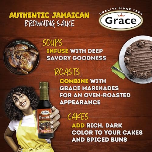 Grace Browning Sauce Jamaican 4.8oz - 3 Pack Browning Sauce for Grilling & Baking Jamaican Food - Jamaican Seasoning Sauce for Beef Gravy Vegetarian Gravy Brown Gravy Sauce & Oxtail Seasoning Jamaican