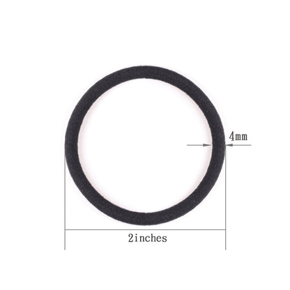 120 Pieces Black Hair Ties for Thick and Curly Hair Ponytail Holders Hair Elastic Band(4mm)