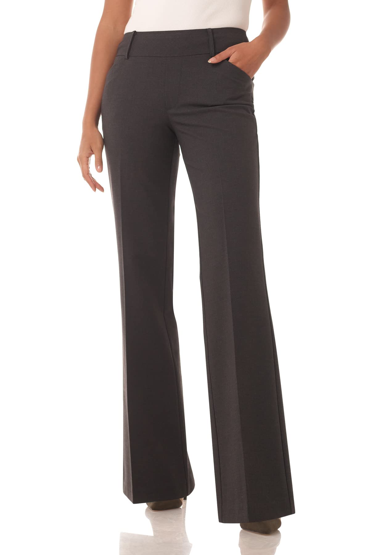 Pantalon à enfiler à jambe large Smart Stretch pour femme de Rekucci, du bureau au dîner 