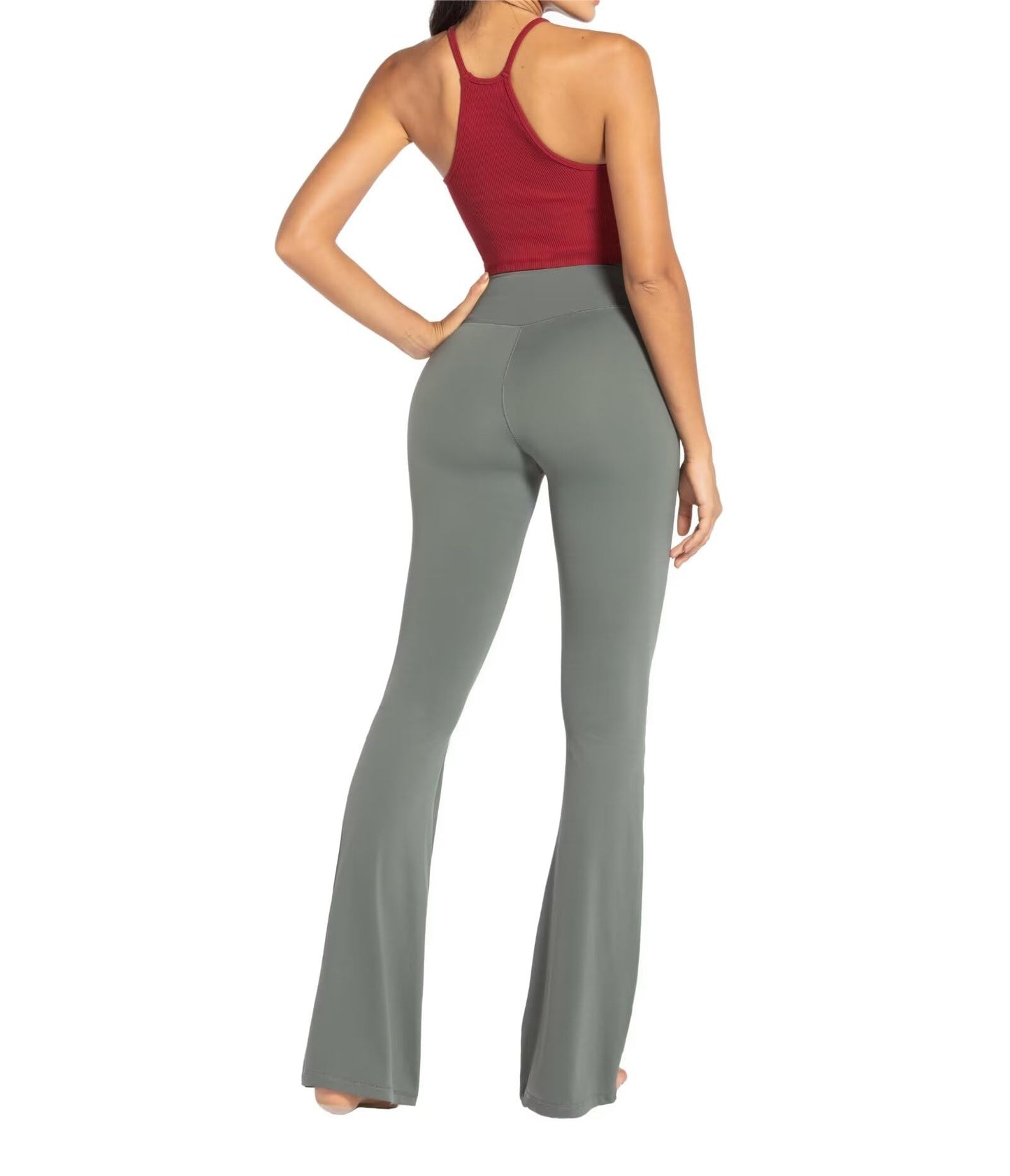 Legging évasé Sunzel pour femme avec poches, pantalon de yoga croisé avec contrôle du ventre, taille haute et jambe large