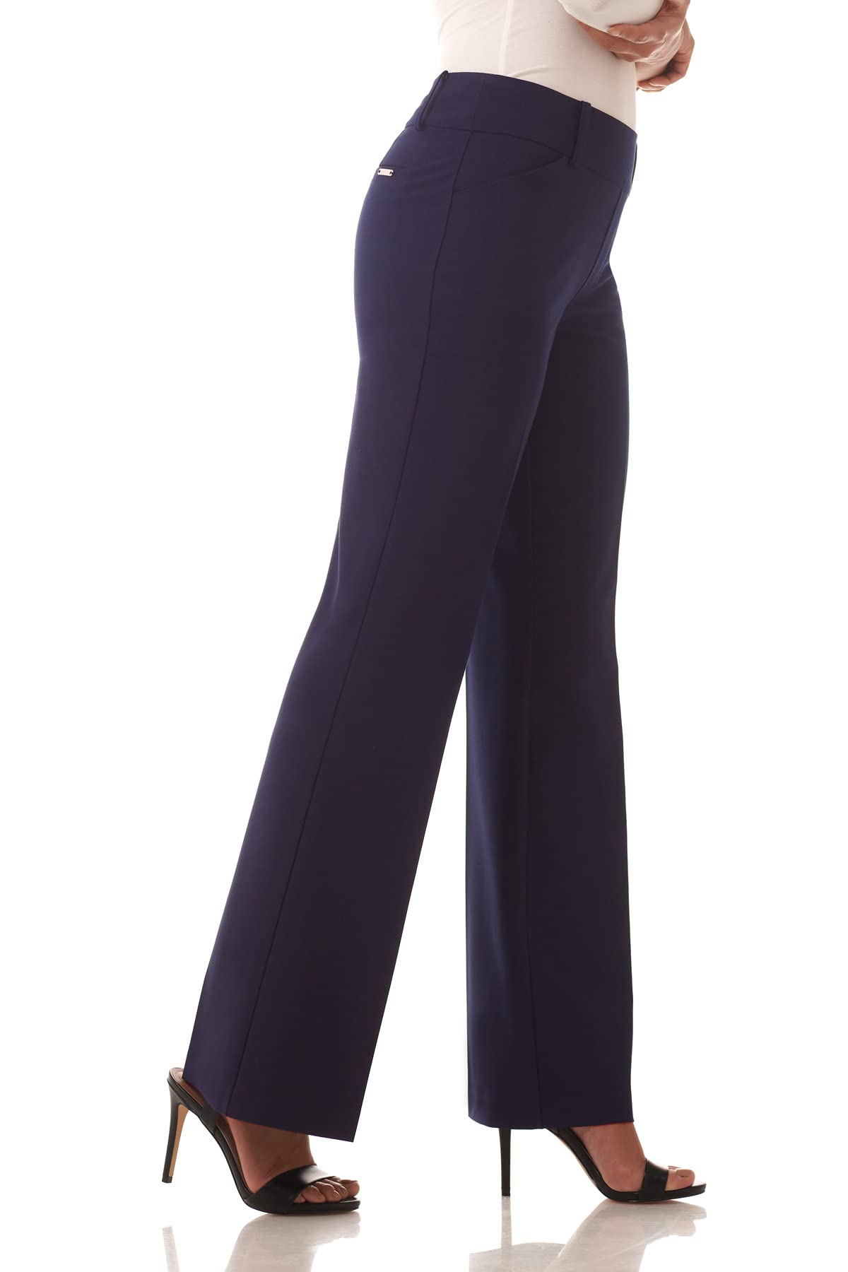 Pantalon à enfiler à jambe large Smart Stretch pour femme de Rekucci, du bureau au dîner 