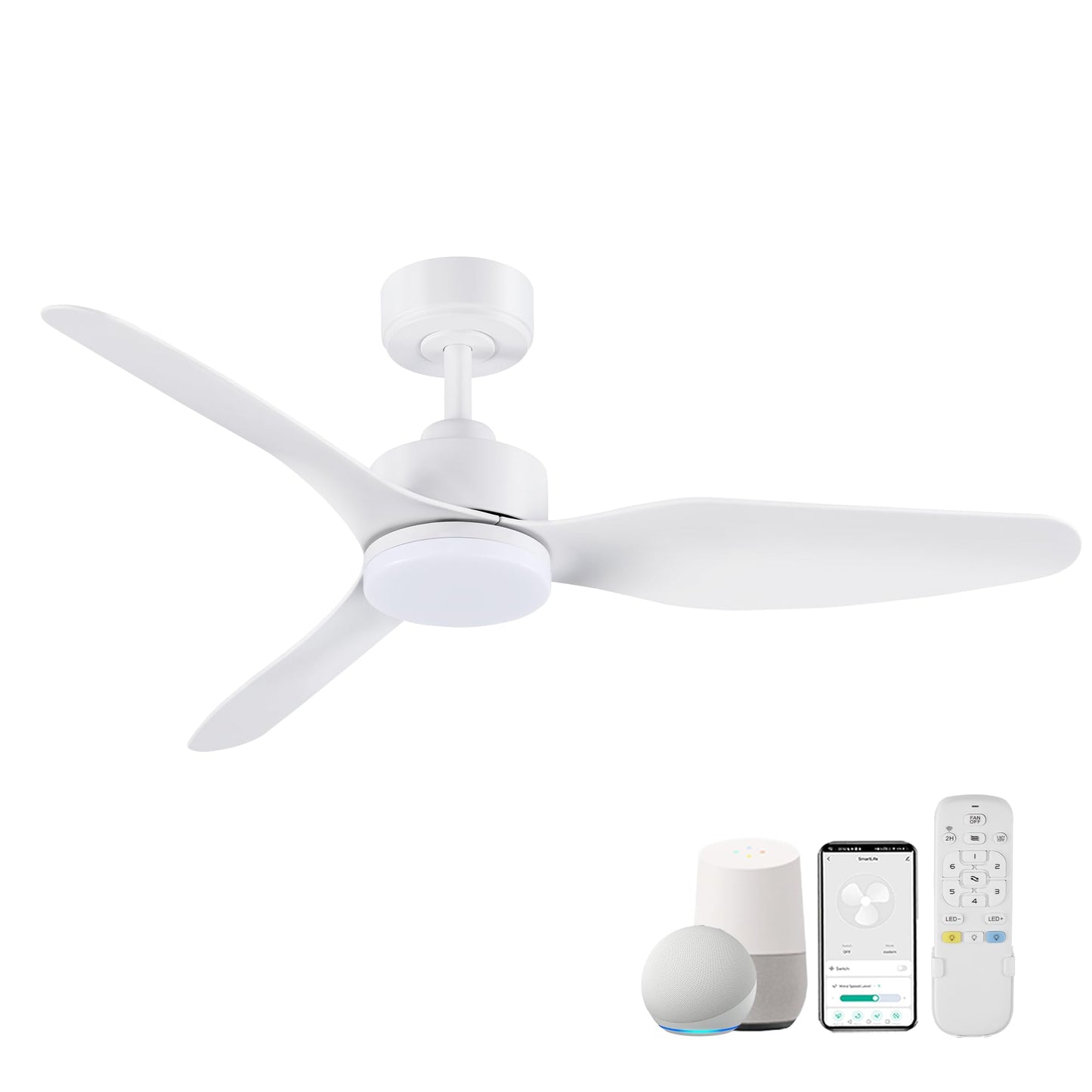 Smart LED Ceiling Fan – WiFi/Alexa Control, Quiet DC Motor, Indoor/Outdoor
