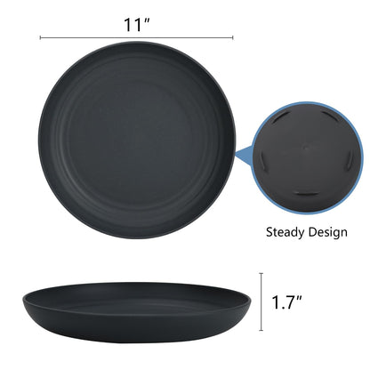 Homienly Wheat Straw Dinner Plates – Unbreakable set of 8