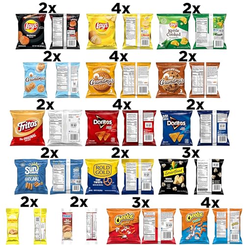 Frito Lay Ultimate Snack Care Package, Variety Assortment of Chips, Cookies, Crackers & More, (Pack of 40)