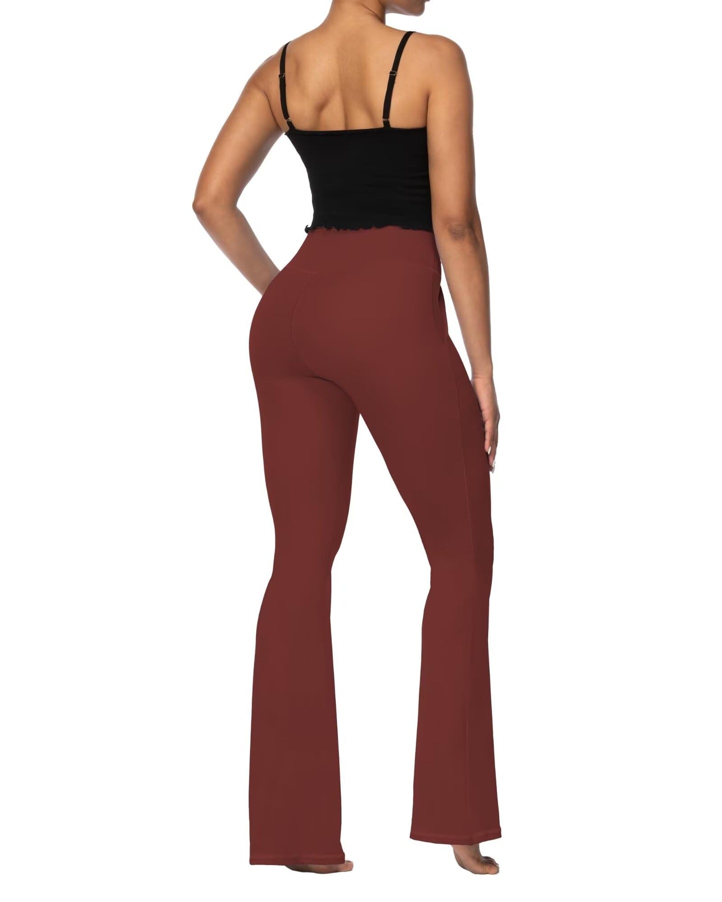 Sunzel Flare Leggings for Women with Pockets, Crossover Yoga Pants with Tummy Control, High Waisted and Wide Leg