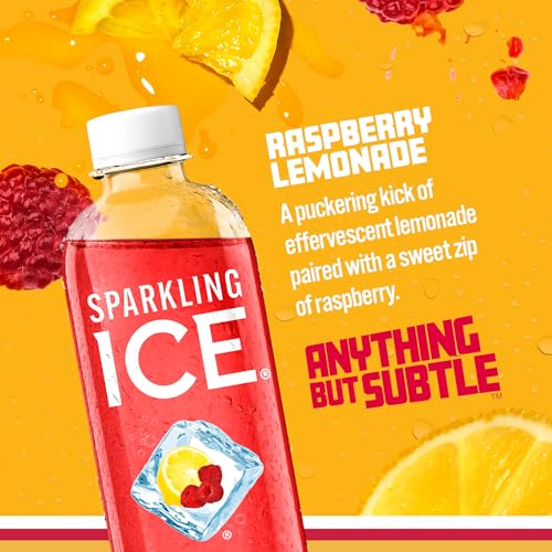 Sparkling Ice, eau pétillante à la cerise noire, eau aromatisée sans sucre, avec vitamines et antioxydants, boisson à faible teneur en calories, bouteilles de 17 fl oz (paquet de 12) 