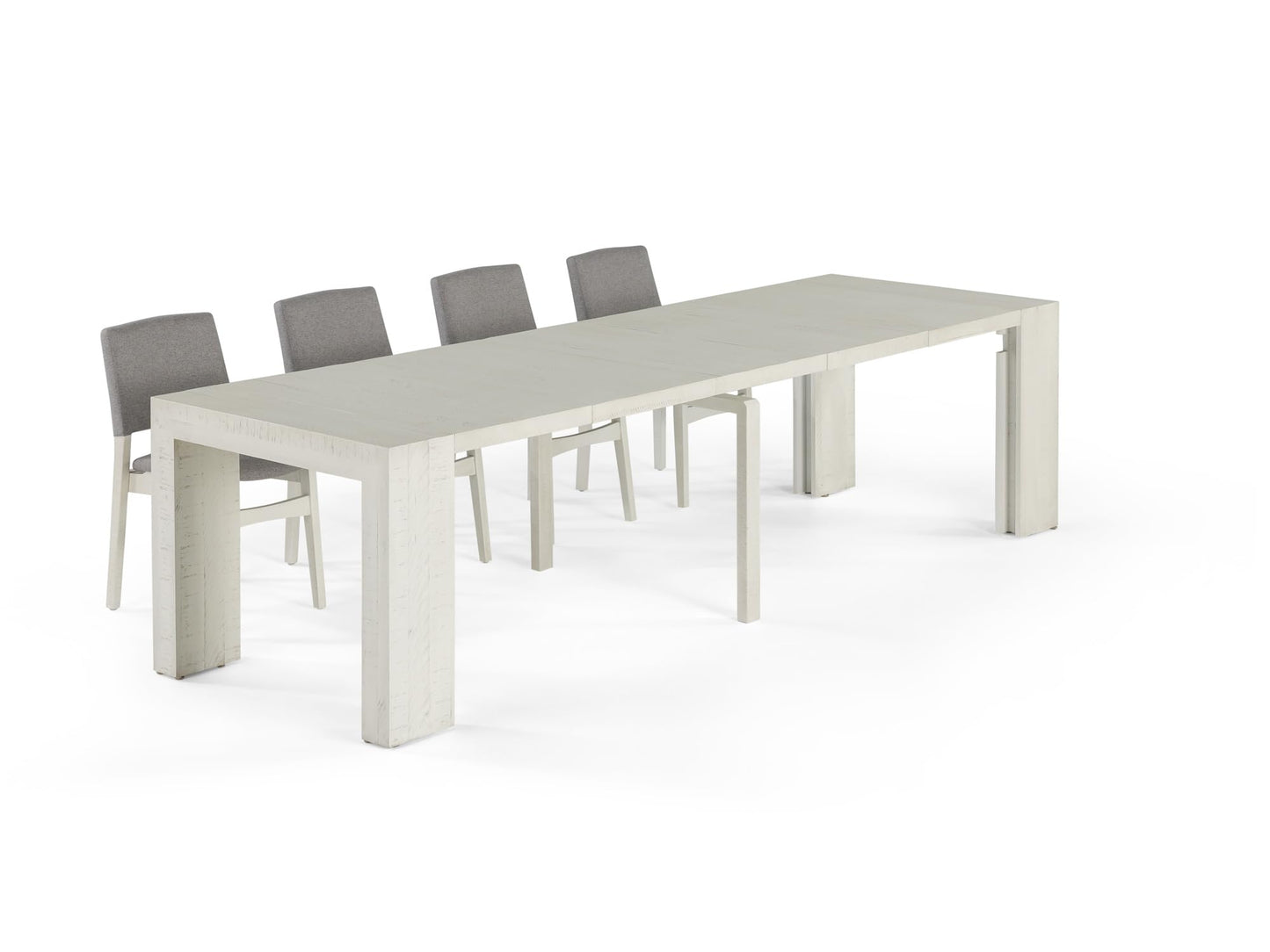 Transformer Table Esstisch-Set für 4 bis 12, ausziehbarer Esstisch aus Holz mit ausziehbarer Bank, Möbel für kleine Räume, Küchentisch-Set (Dunkelgrau, Tisch + Bank) 