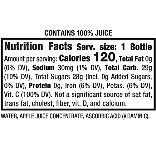 Mott's 100% Original Apple Juice, 8 Fl Oz Bottles, 24 Count (4 Packs Of 6), 2 Servings Of Fruit, 100% Fruit Juice, Gluten-free, Caffeine-free, Kosher, Contains No Artificial Colors Or Sweeteners