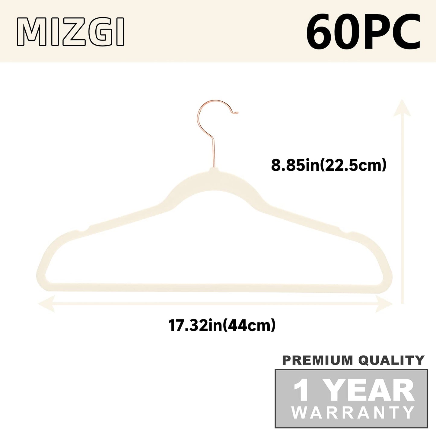 MIZGI Premium Velvet Hangers (30 Pack) Heavy Duty- Non Slip - Velvet Suit Hangers Black - Copper/Rose Gold Hooks,Space Saving Clothes Hangers (Black)