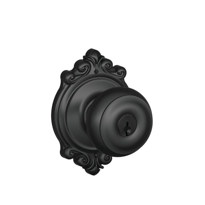 Schlage F51A GEO-625-CAM Georgian Knob with Camelot Trim – Bright Chrome