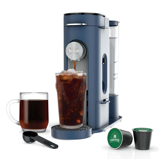 Ninja Pods & Grounds Single-Serve Coffee Maker, K-Cup Compatible, Brews Hot & Iced Coffee, Compact, 56-oz Reservoir, 6-oz Cup to 24-oz Travel Mug Sizes, PB041ST