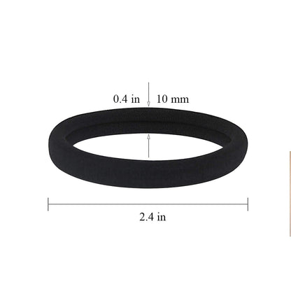 120 Pieces Black Hair Ties for Thick and Curly Hair Ponytail Holders Hair Elastic Band(4mm)