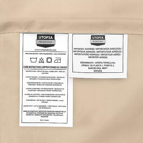 Draps plats Utopia Bedding - Lot de 6 - Tissu en microfibre brossé doux - Draps supérieurs résistants au rétrécissement et à la décoloration - Entretien facile (Queen, Blanc) 