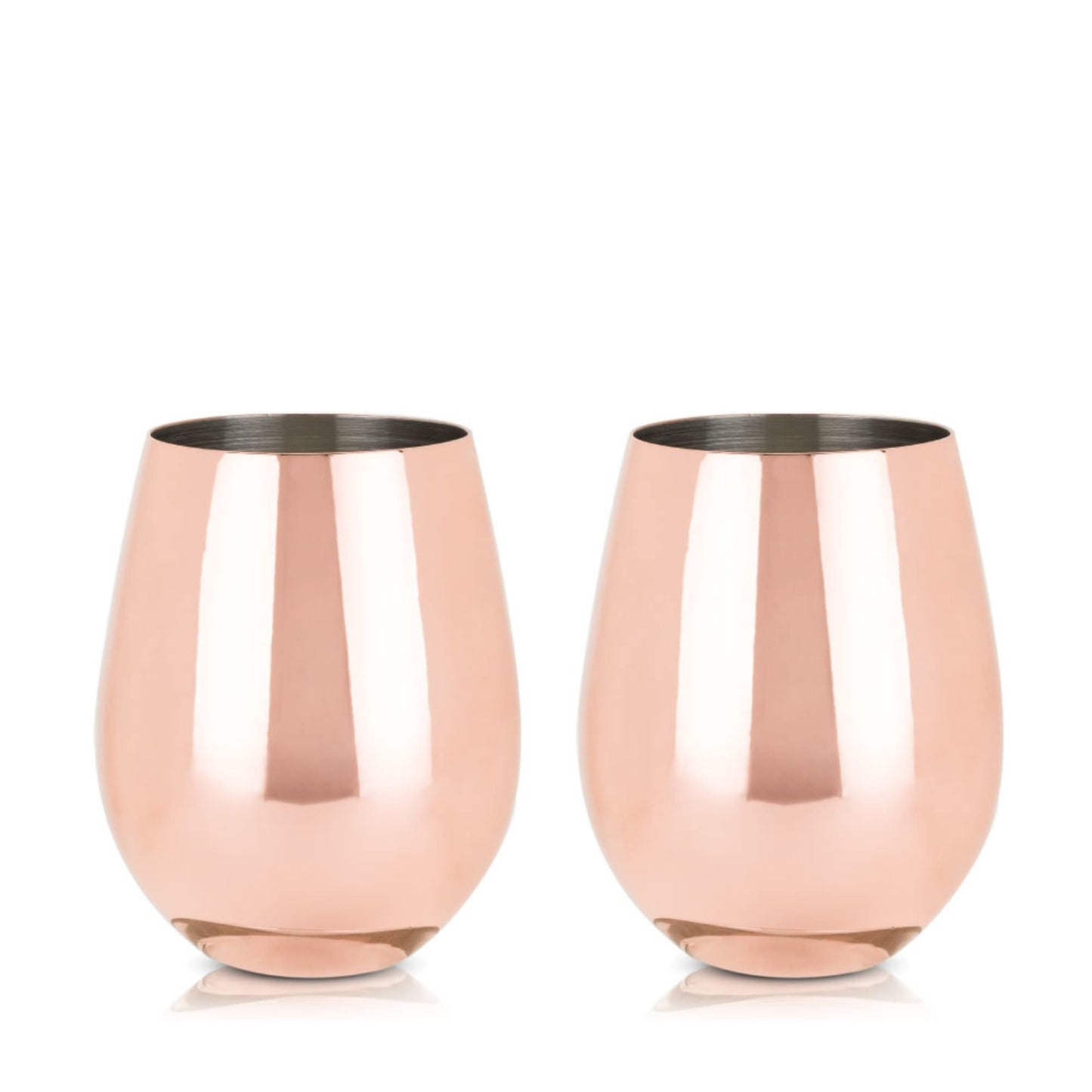 Verres à vin Viski Gold, ensemble de verres à vin sans pied, acier inoxydable avec finition dorée, 18 onces, lot de 2, or