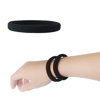120 Pieces Black Hair Ties for Thick and Curly Hair Ponytail Holders Hair Elastic Band(4mm)