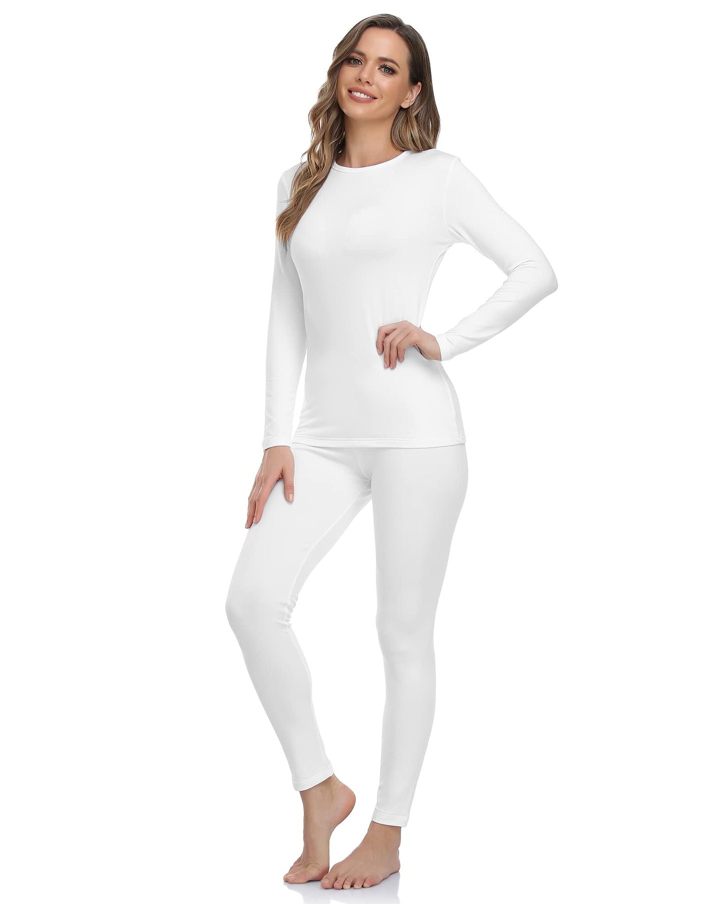 WEERTI Thermal Underwear for Women Long Johns with Fleece Lined, Base Layer Women Cold Weather Top Bottom